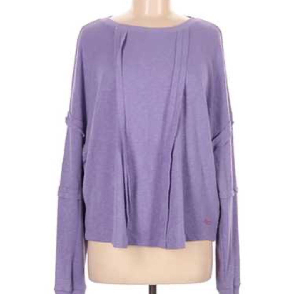 Peace Love World Purple Long-Sleeve Pullover Top